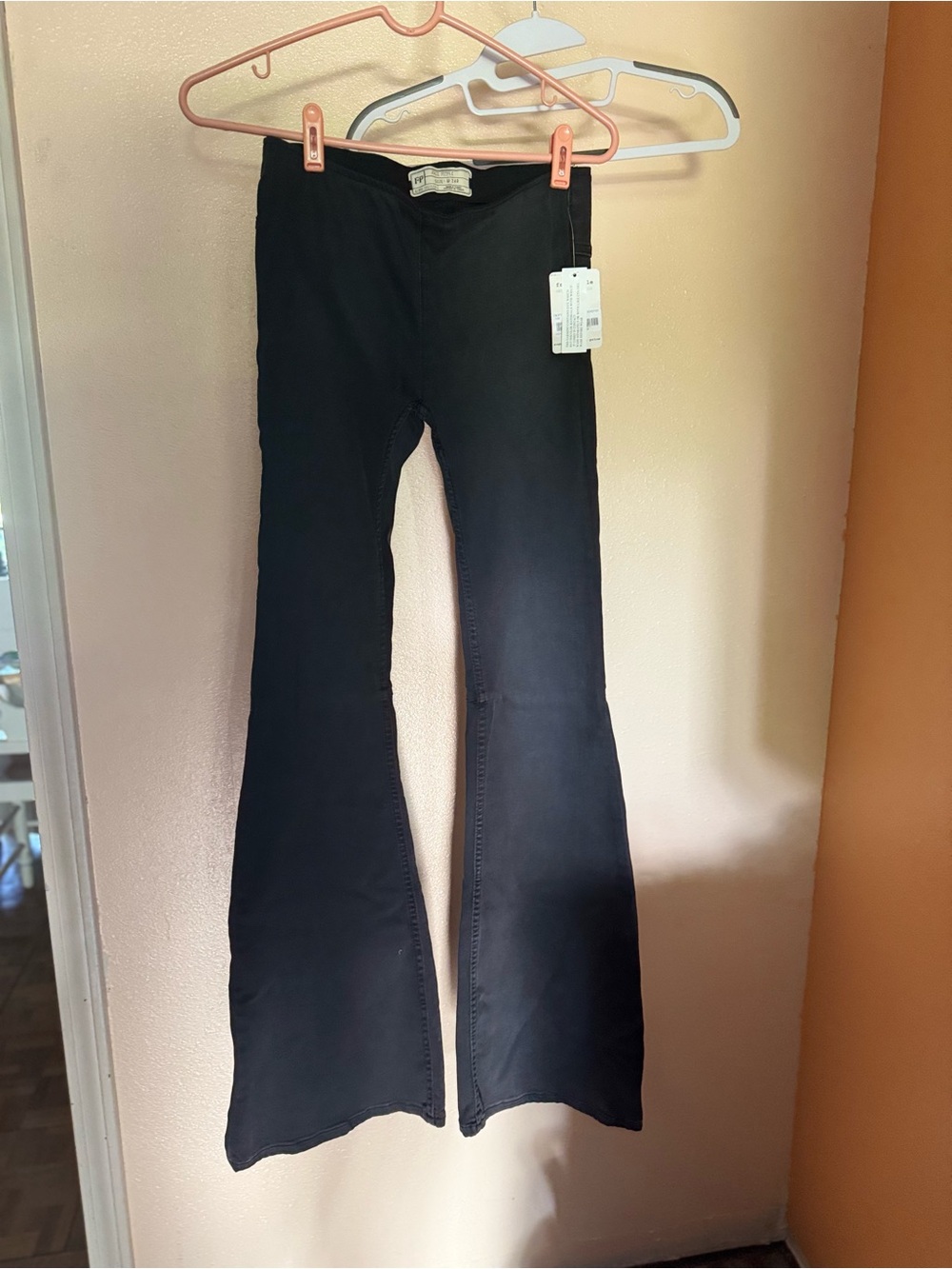 Free People Black High-Rise Wide Leg Pants